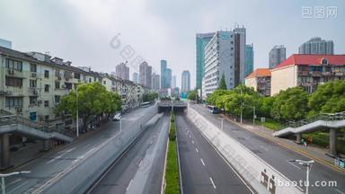 上海大连隧道车流延时固定延时摄影